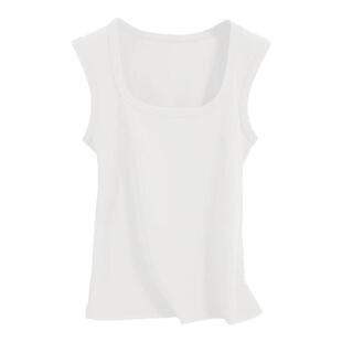 CKDH蓝色吊带背心女方领2026新款工字宽肩遮副乳外穿运动打底上衣