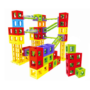 儿童滚珠轨道玩具百变滑道大颗粒益智拼装男女孩管道滚球磁力积木