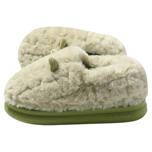 棉拖鞋女士冬季包跟家居室内2025新款厚底毛绒带后跟月子棉鞋女款