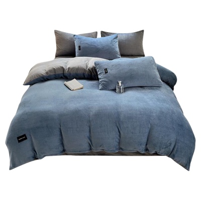 无印良品牛奶绒被套罩法兰绒加厚