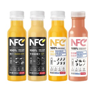 农夫山泉NFC果汁鲜榨饮料橙汁番石榴芒果汁300ml*10瓶年货礼盒装