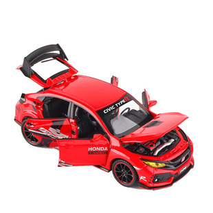 1/32合金六开红标思域回力声光玩具小钢炮马丁奥迪R8多款跑车模型