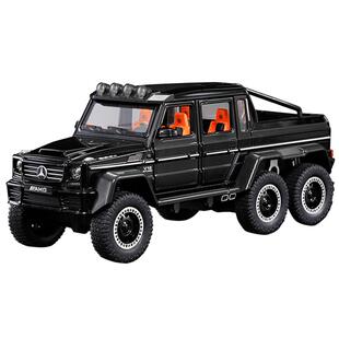 【清仓特价】1比20奔驰皮卡车男孩玩具六轮车胎合金车模仿真收藏