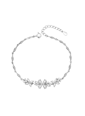 S999足银新款幸运四叶草纯银手链