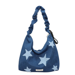 托特包冬季女大容量2025新款韩系可爱星星斜挎包鹿皮绒通勤单肩包