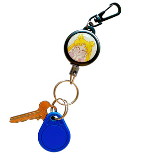 伸缩钥匙扣创意不锈钢钢丝绳钥匙扣防丢防盗钥匙链回弹伸缩钢丝绳