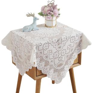 蕾丝镂空床头柜盖巾套防尘罩洗衣机电视机冰箱微波炉多用方巾盖布