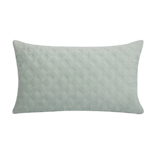 轻奢样板房间布艺沙发抱枕浅蓝灰刺绣腰枕公共大厅售楼处工艺靠垫