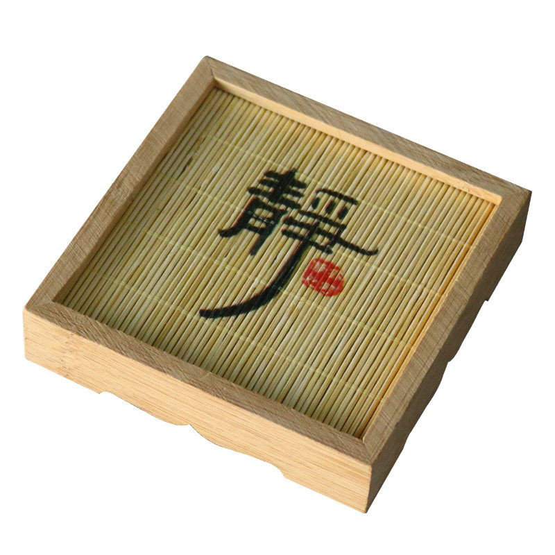 精致竹编养壶垫｜印花展示架杯垫