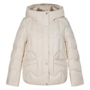 JAN AN NO简爱诺米白色连帽90白鹅绒服保暖短款羽绒服J2570032YR