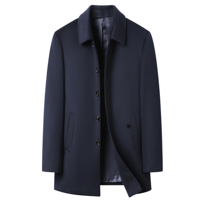 恒源祥中长款羊绒大衣秋冬外套男