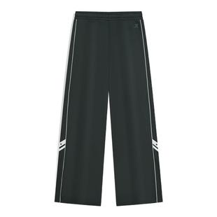 特步运动裤2026年春季新款女子针织阔腿裤撞色裤线设计感休闲长裤