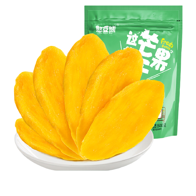 憨豆熊芒果干500g厚切大片果干蜜饯非泰国特产孕妇零食休闲食品