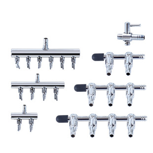 真石不锈钢分流器分气头氧气泵配件直通三通气管转接头调节阀全铜