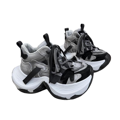 欧货真牛皮做旧松糕老爹鞋