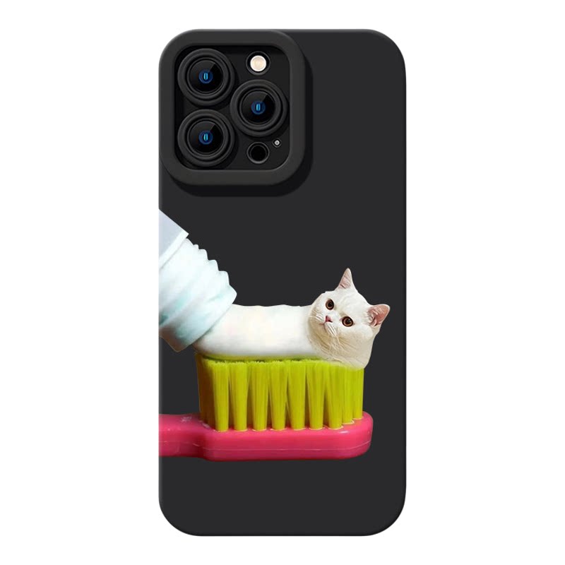VIVOS50适用iPhone16苹果12创意华为NOVA15瞳眼可爱小米17ProMax软一加13T手机壳14PLUSins风牙膏小猫荣耀600