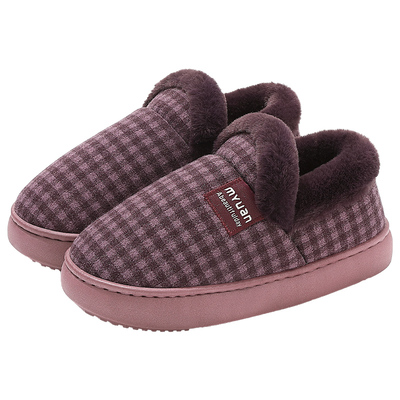 中老年人棉拖鞋女款冬季包跟加绒