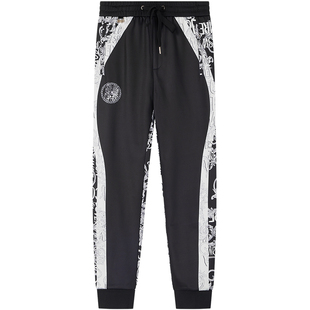 BM欧洲站轻奢男裤ab面印花垂感裤子潮流男束脚卫裤春秋上新休闲裤