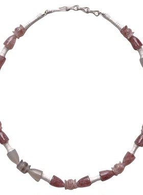 OLIOEACETO玛瑙草莓晶果实项链