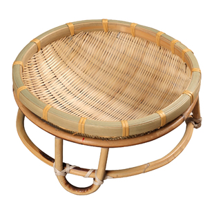 手工竹编制品水果篮子 茶点盘零食筐 家用茶几创意点心竹篓收纳筐