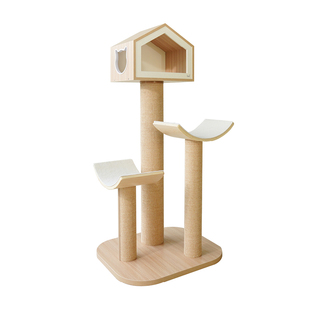 CatS猫爬架春日云树系列一体式猫抓柱猫屋不占地实木耐磨剑麻猫架