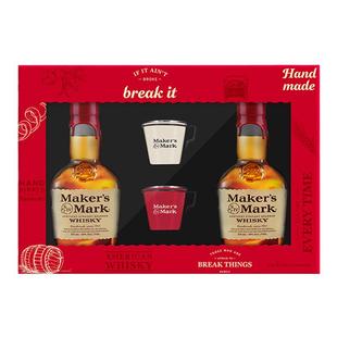 美格波本威士忌小瓶375ml双支礼盒 进口洋酒MAKER'SMARK