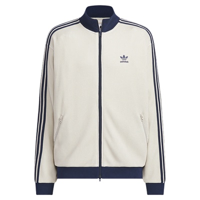 adidas阿迪达斯三叶草华夫格立领夹克春秋男双拉链针织外套KC2618