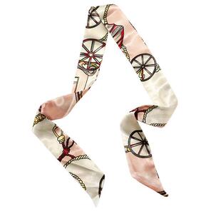 圣诞礼盒装饰丝巾纯色长条丝巾头巾绑包头巾跨境多巴胺发带伴手礼