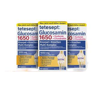 【3盒】tetesept德舒倍8合1氨糖软骨素关节健康1650mg每日氨糖