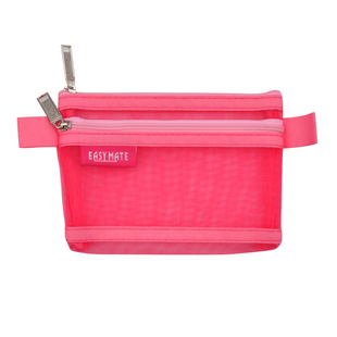 易事美EASYMATE双层拉链收纳袋卡包零钱U盘尼龙网纱小收纳包A6/A8