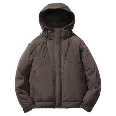 90白鸭绒连帽工装羽绒服