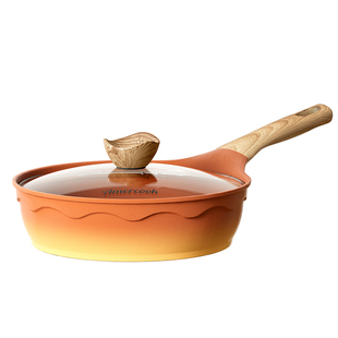 amercook阿尔菲塔复古陶土煎炒锅无氟涂层煎锅家用平底不粘深煎锅
