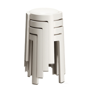 塑料软包凳子家用加厚结实耐用轻奢高级感可叠放餐桌客人备用圆椅