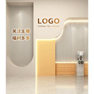 女装直播间背景墙挂布3D立体壁纸女鞋服装直播间背景布高级感轻奢简约高清抖音快手同款室内直播带货背景墙纸