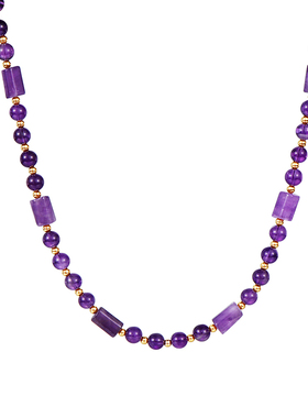 天然乌拉圭紫水晶项链女