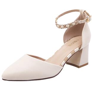 大东粗跟高跟鞋女2026新款夏季包头凉鞋女夏天配裙子法式气质单鞋