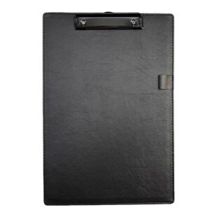 双层夹板A4文件夹房本合同夹纸本商务黑色皮质图纸板夹菜单垫板夹