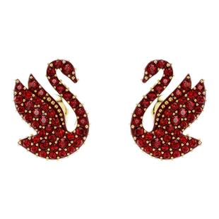 施华洛世奇Swan红色天鹅耳钉配饰饰品高级送礼物