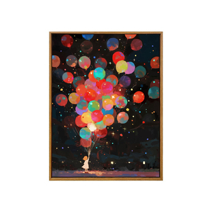 彩色气球玫瑰花数字油画diy解压治愈手工填充色丙烯高颜值装饰画