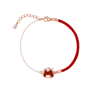 【巷南】999纯银红运萌马手链轻奢女手串2026过年闺蜜本命年手镯