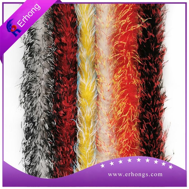 鸵鸟毛条15-20特长丝 双色扎染混色6层8层10层舞台演出服围巾拖尾