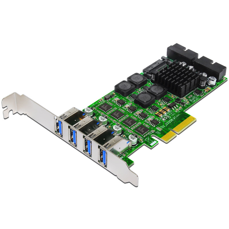PCI-E转USB3.0扩展卡独立4通道USB3.0扩展卡8口服务器工业相机卡