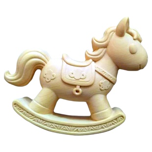 马上有钱木雕原木摇椅木马摆件实木雕刻创意儿童玩具小马黄杨木