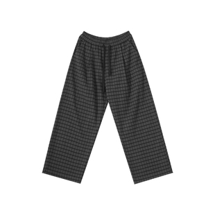Holocene美式潮牌格子裤子情侣款秋冬休闲裤直筒宽松百搭简约长裤