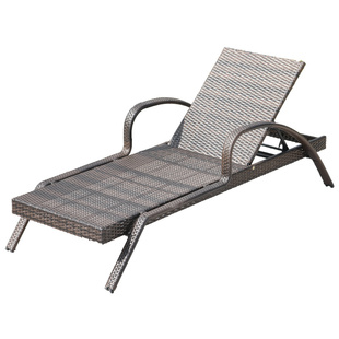 远茂户外躺椅泳池沙滩藤编折叠床庭院阳台室外防水防晒可躺平睡椅