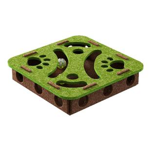 猫玩具自嗨解闷神器小猫宠物猫咪益智迷宫掏洞毛毡盒子逗猫铃铛球