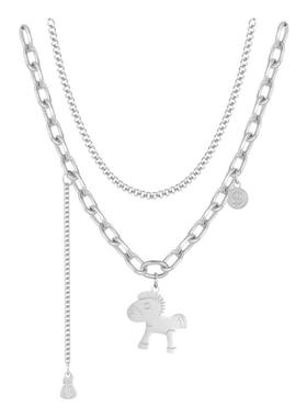 DODOGOGO马上有钱双层叠戴项链女个性毛衣链2025年新款轻奢锁骨链