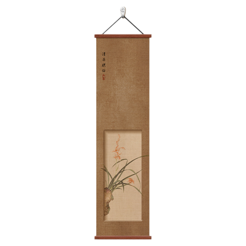宋氏美学兰花玄关装饰画茶室挂画