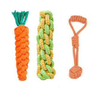 狗狗拔河玩具耐咬磨牙玩具绳结球小狗咬绳子胡萝卜幼犬狗狗玩具