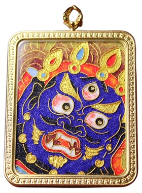 掐丝朱砂大黑天吊坠diy